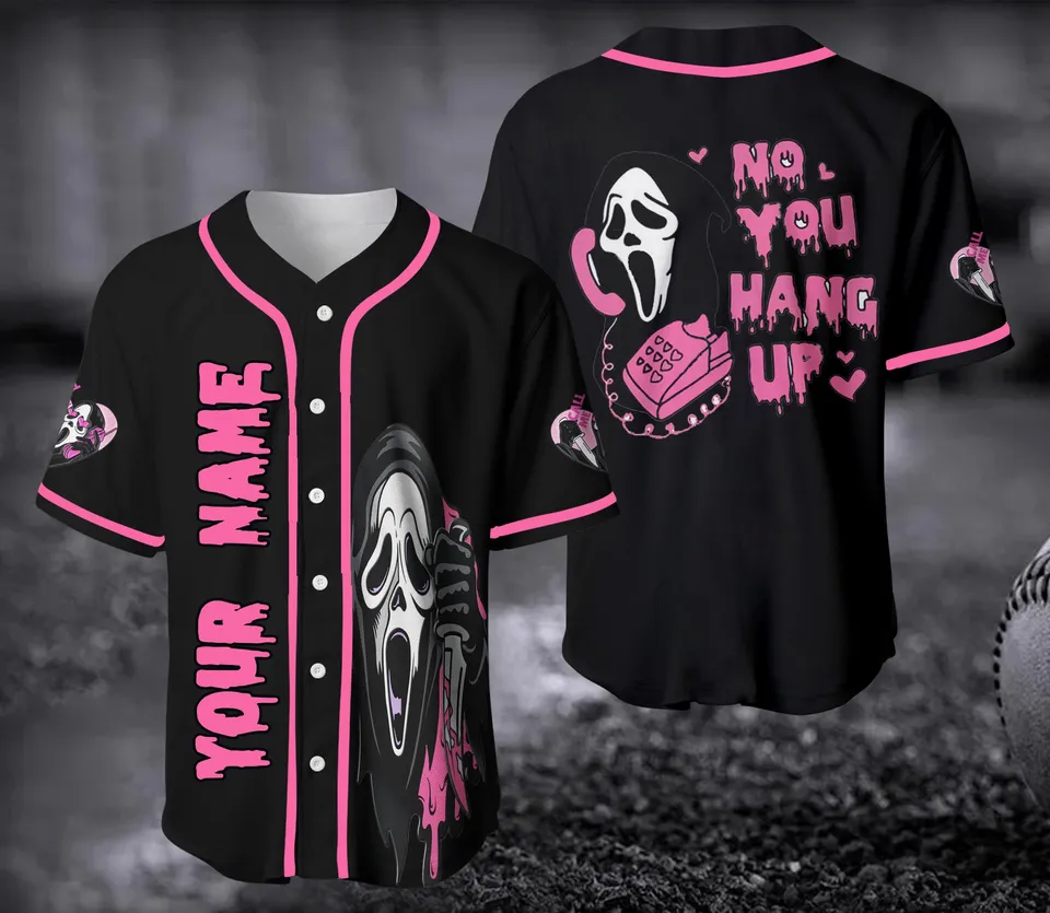 Black and pink womens shirt with ghost face